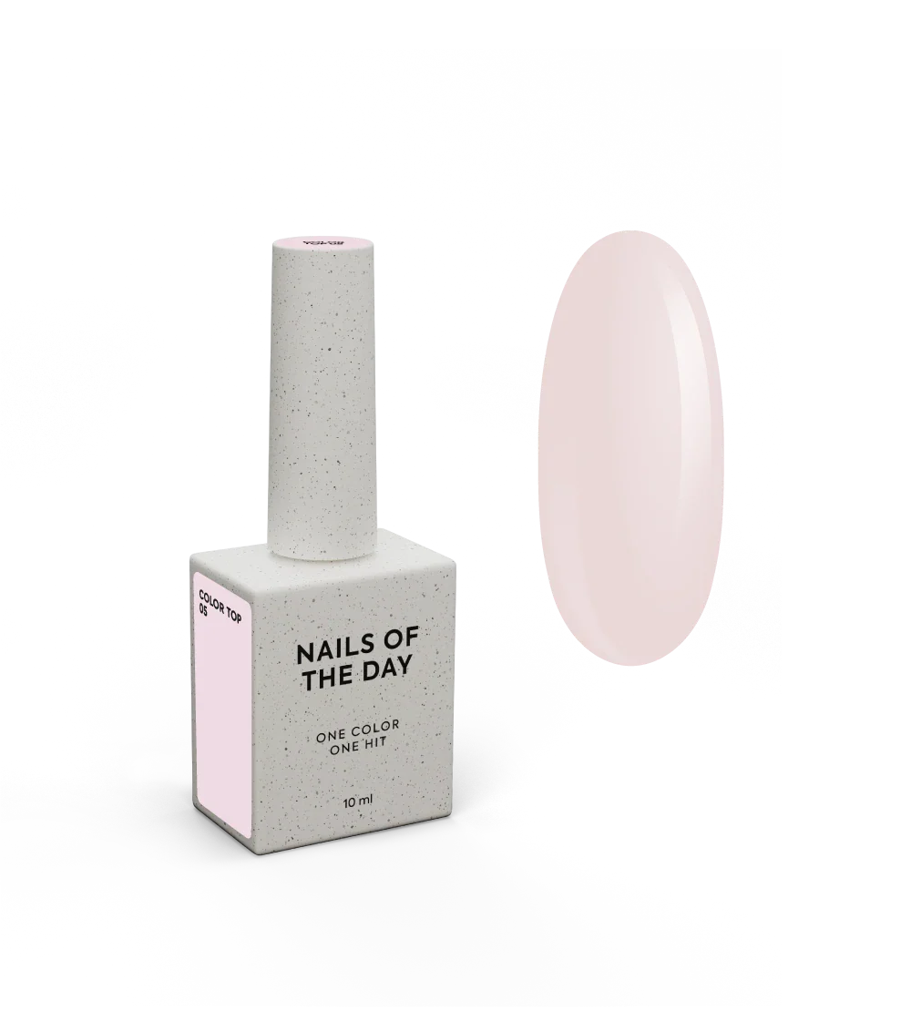 NAILSOFTHEDAY Color top 05 — top nude marron  sin capa pegajosa para uñas, 10 ml.