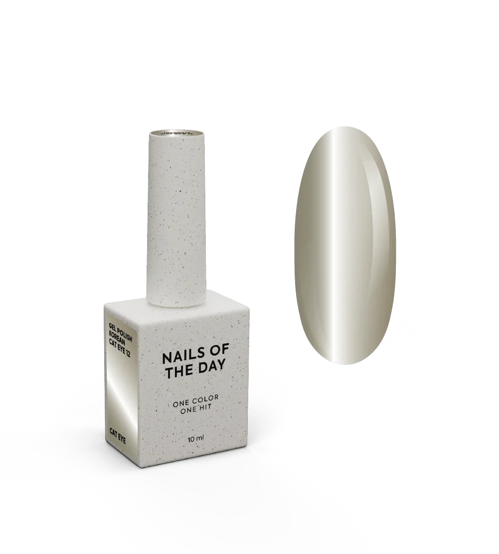NAILSOFTHEDAY Korean cat eye 12 – gel efecto ojo de gato en tono beige frío, 10 ml