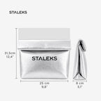 STALEKS Bolsa cosmética plateada de ecopiel, tamaño L