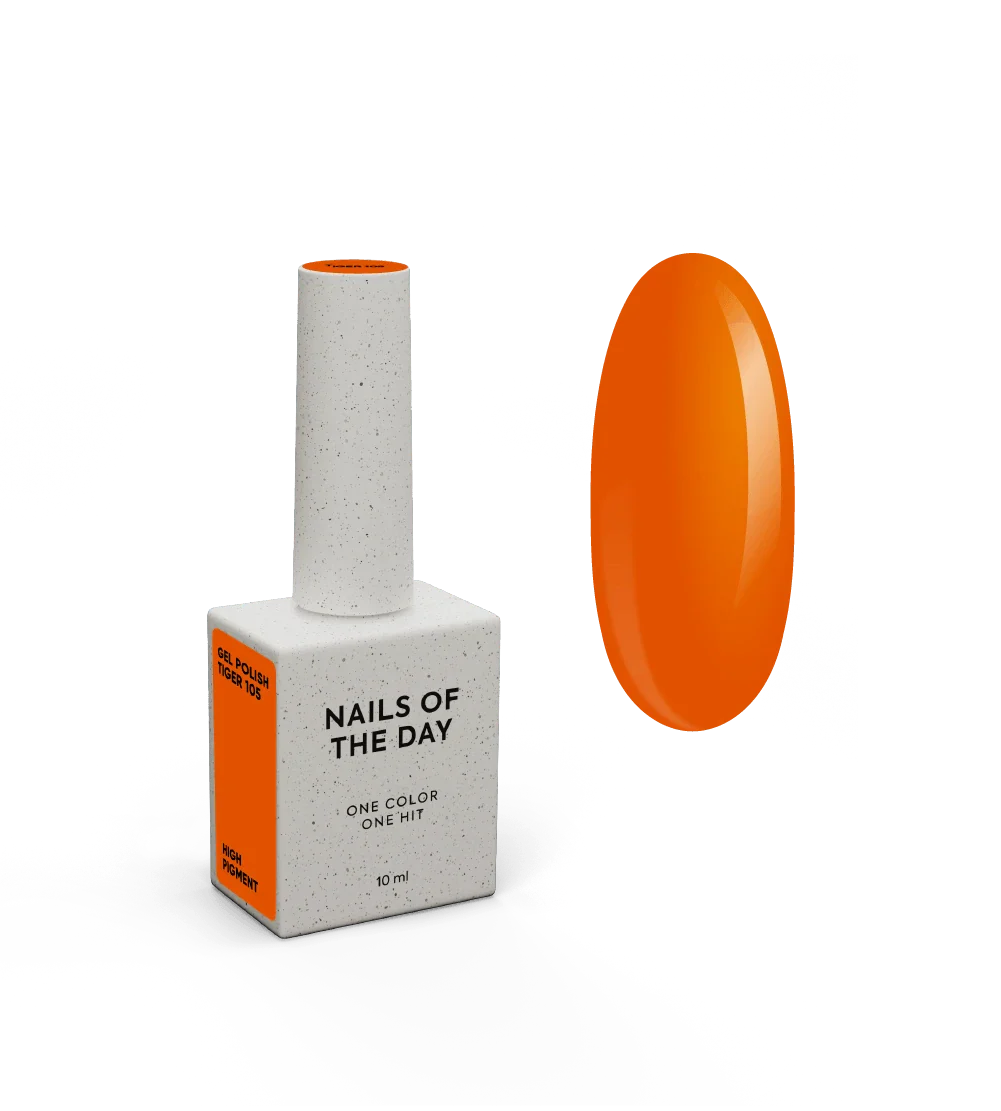 NAILSOFTHEDAY Let's Special Tiger: esmalte semipermanente  color zanahoria para uñas que cubre en  una capa, 10 ml