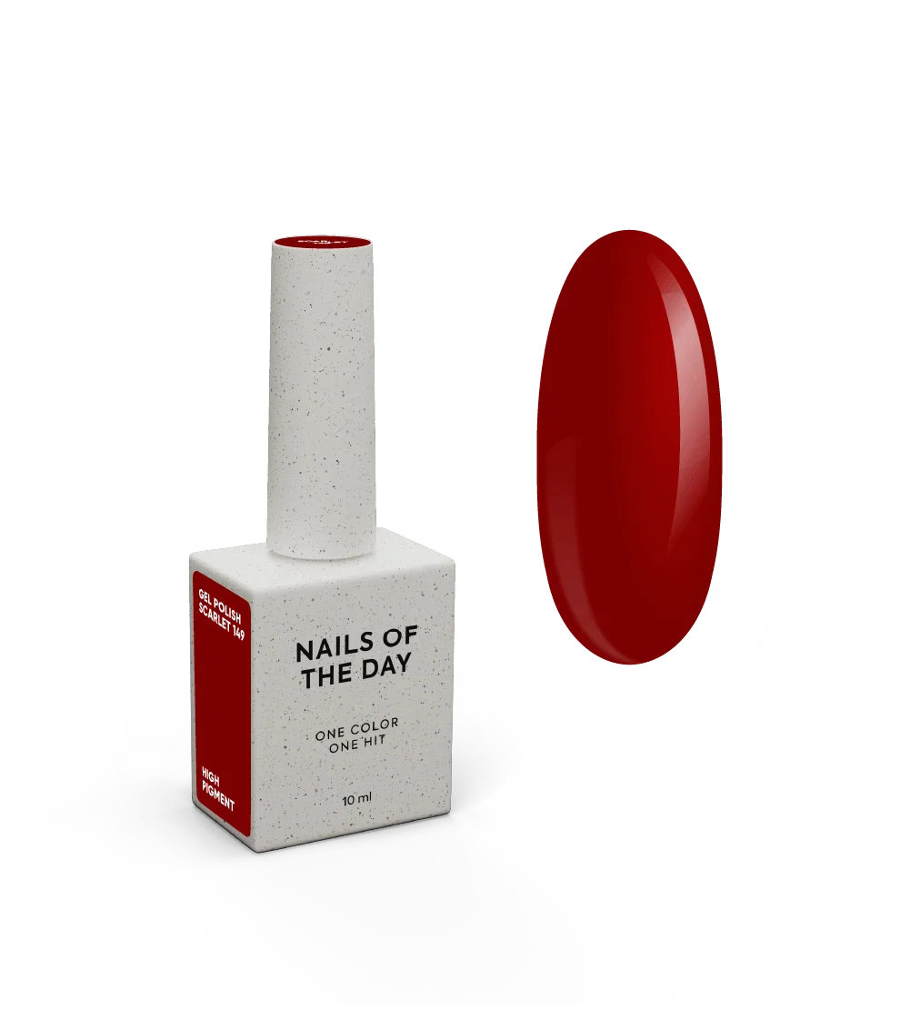 NAILSOFTHEDAY Let's Special Scarlet: esmalte  semipermanente  rojo carmesí para uñas que cubre en una capa, 10 ml