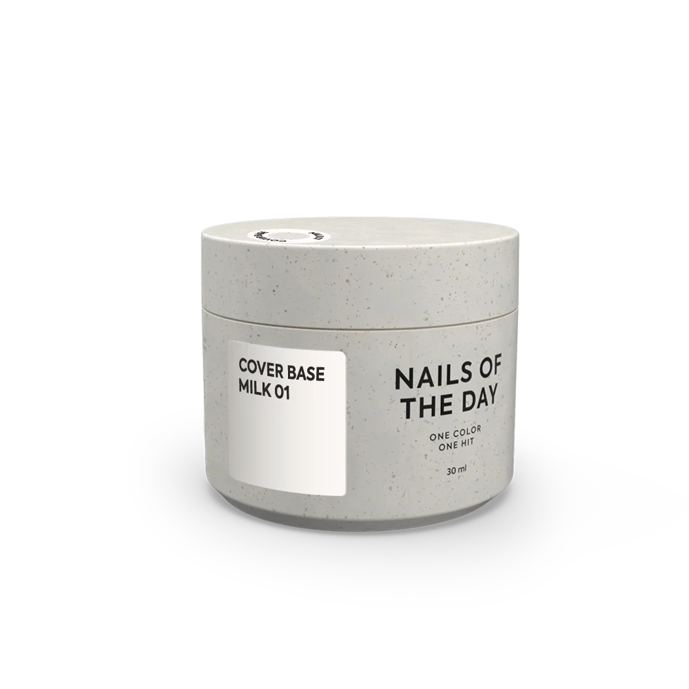 Nailsoftheday Cover Base NEW Formula Milk 01 - base camuflaje semitransparente de tono frío lechoso, 10 ml.