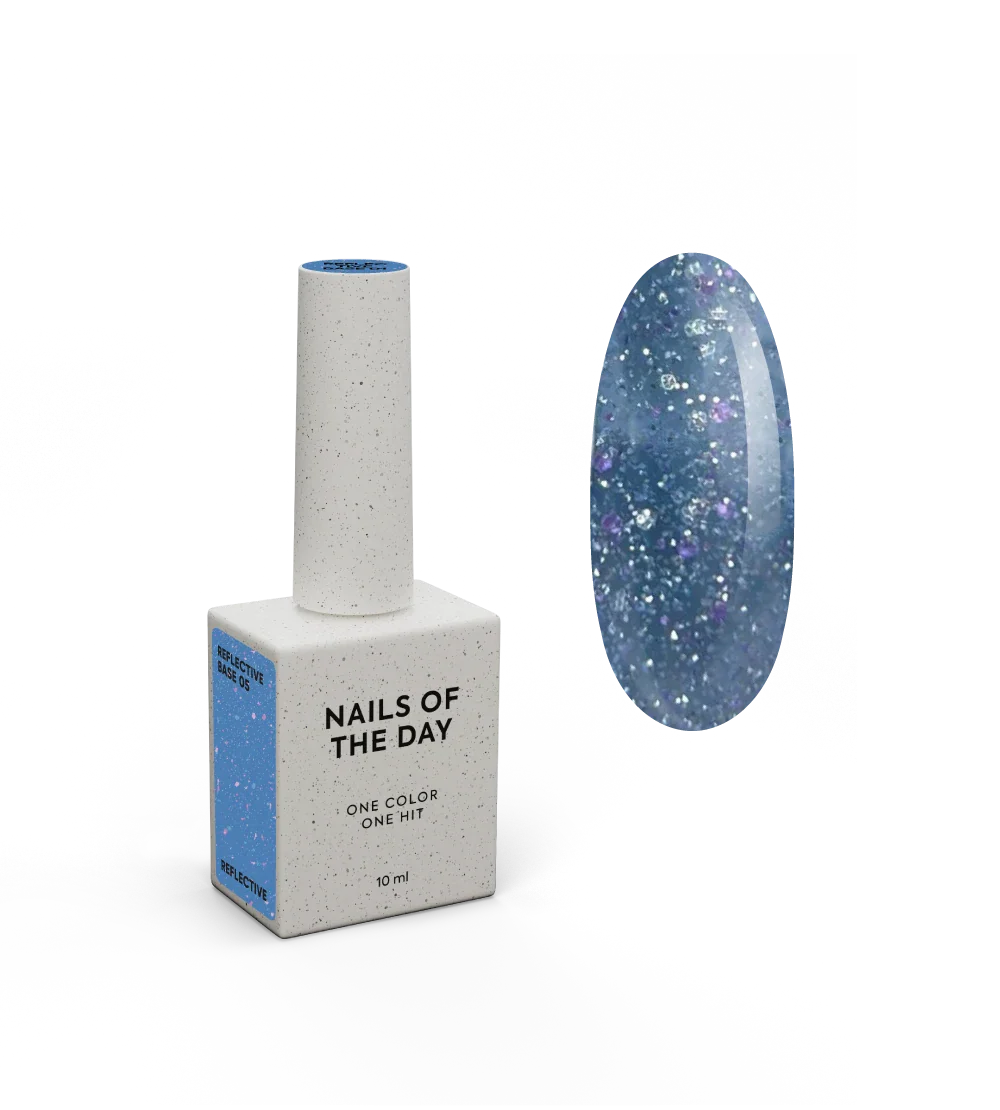 NAILSOFTHENIGHT Reflective base 05 - base reflectante de camuflaje con destellos holográficos (azul profundo), 10 ml