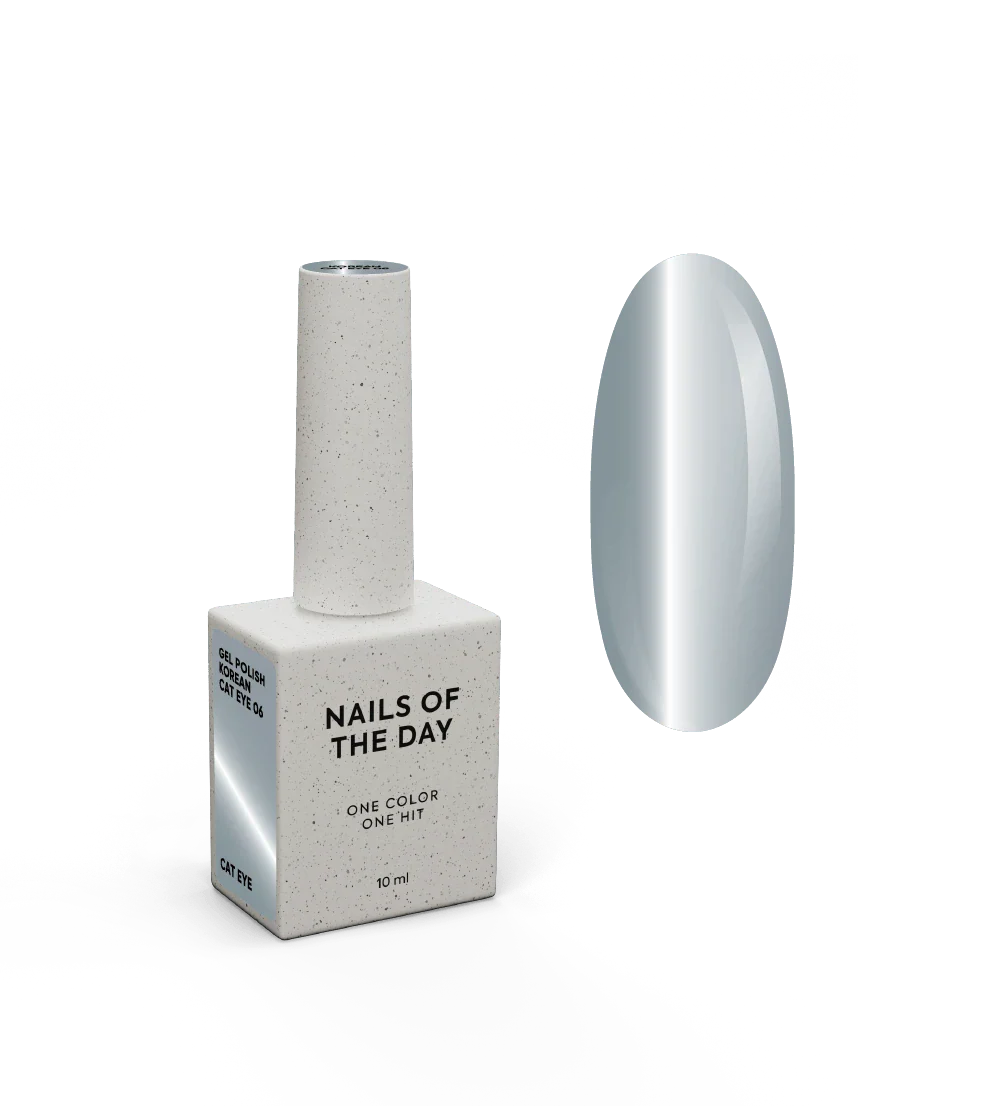 NAILSOFTHEDAY Korean cat eye 06 - esmalte semipermanente jo de gato de color  gris azulado o, 10 ml
