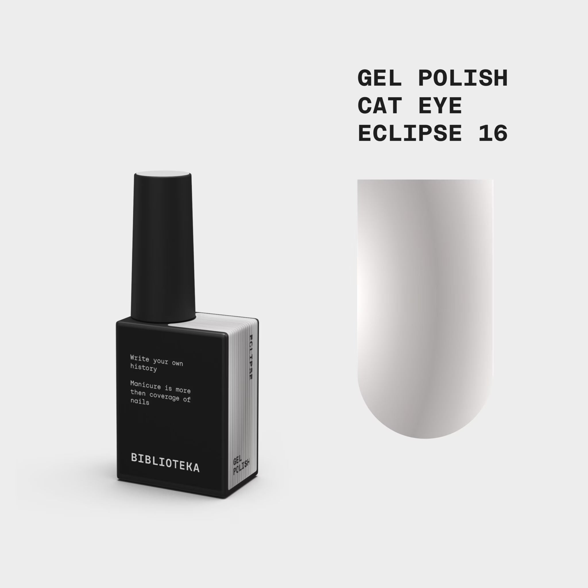 BIBLIOTEKA Esmalte Cat Eye Nº 16 Eclipse — Gris plateado, 10 ml