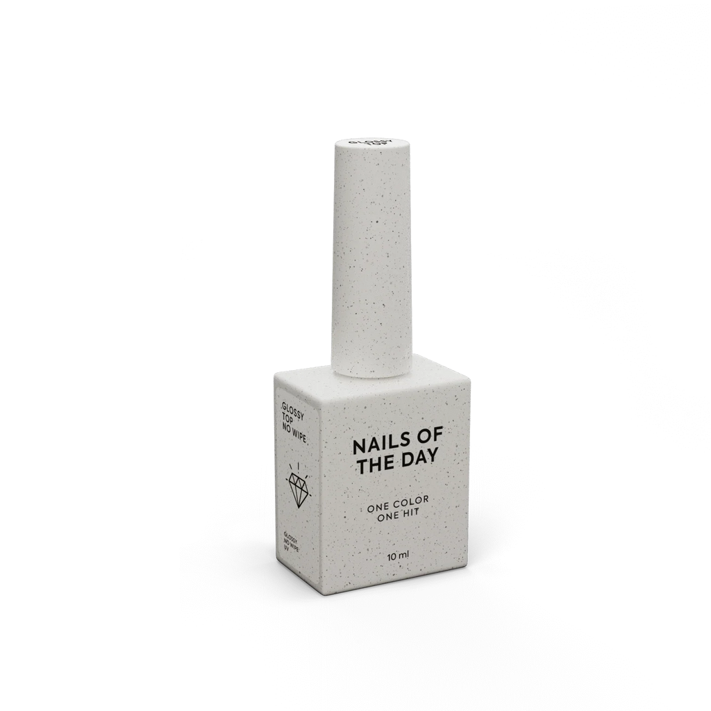 NAILSOFTHEDAY Glossy Top No Wipe – top brillante sin capa pegajosa y con filtros UV, 10 ml