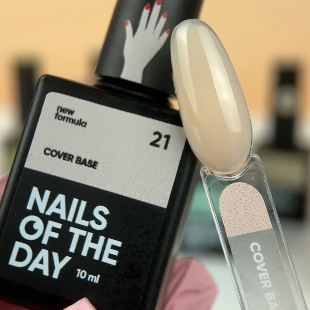 Nailsoftheday Cover base NEW Formula 21 - base camuflaje de color albaricoque delicado, 10 ml