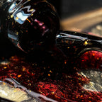 NAILSOFTHEDAY Malbec base potal 02 – fantástica base imitacion cristal con elementos dorados, 10 ml