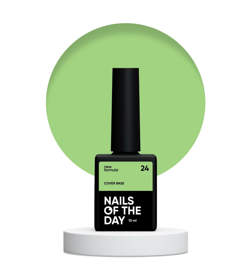 Nailsoftheday Cover base NEW Formula 24 - base camuflaje de color verde claro, 10 ml