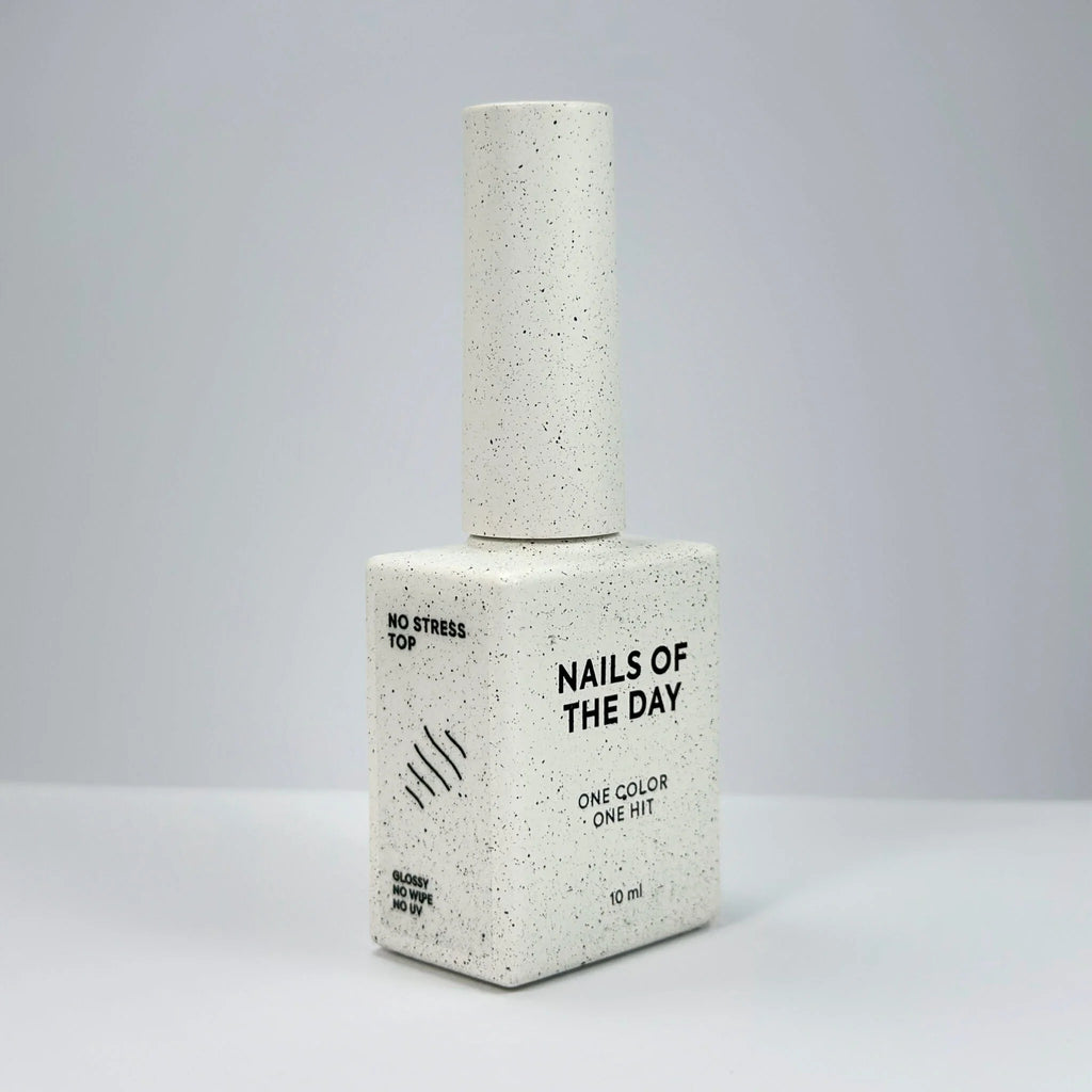 NAILSOFTHEDAY No Stress Top No Wipe — top brillante sin capa pegajosa y sin filtros UV, top ANTIRRAYAS, 10 ml