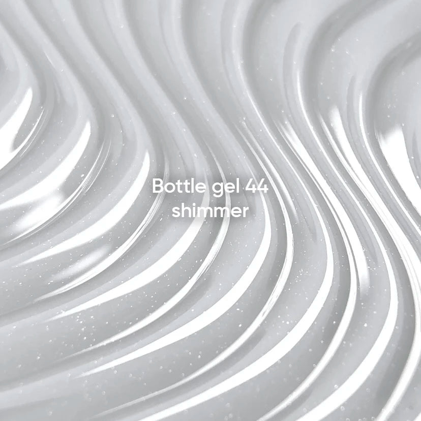NAILSOFTHEDAY Bottle Gel 44 Shimmer — gel ultrarresistente blanco con shimmer plateado para reforzar las uñas, 10 ml