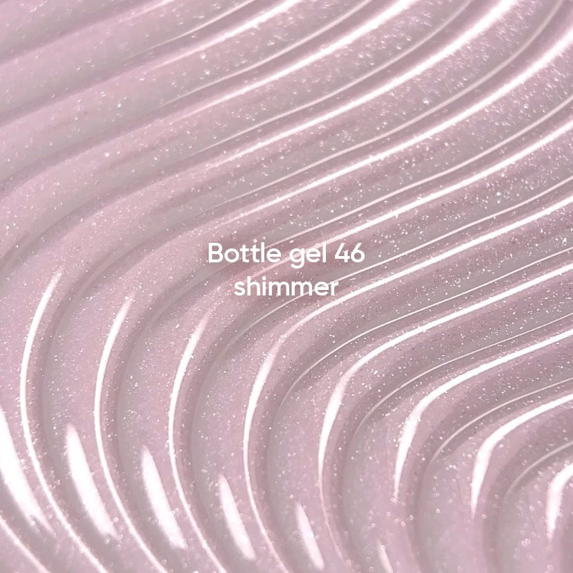 NAILSOFTHEDAY Bottle Gel 46 Shimmer — gel ultrarresistente rosa lechoso con shimmer plateado para reforzar las uñas, 10 ml