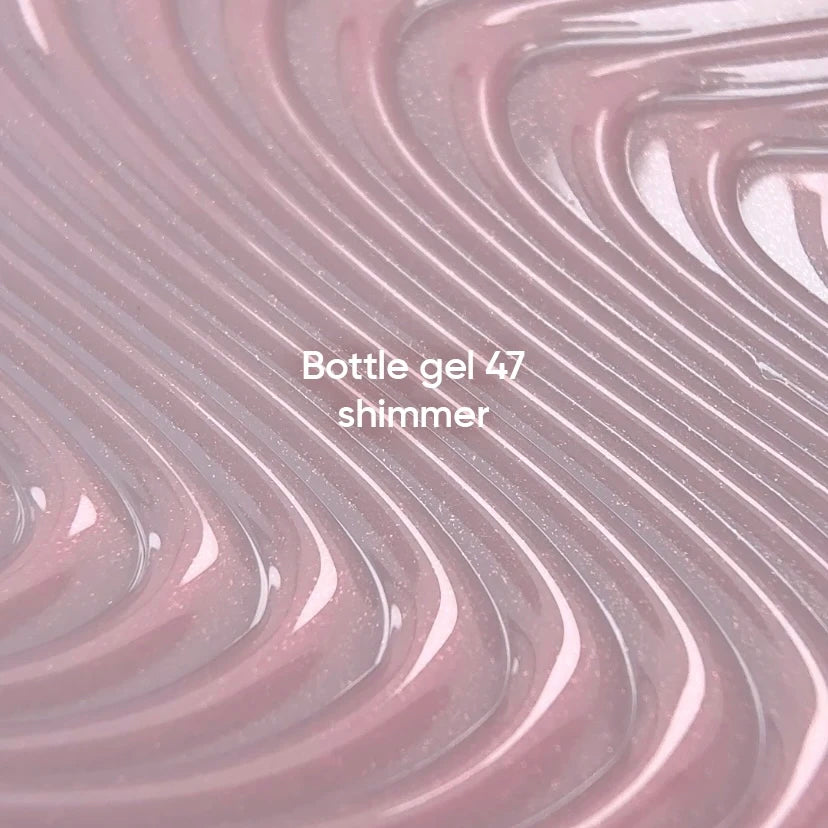 NAILSOFTHEDAY Bottle Gel 47 Shimmer — gel ultrarresistente rosa lechoso con shimmer rosa para reforzar las uñas, 10 ml