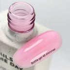 NAILSOFTHEDAY Bottle Gel 48 Shimmer — gel ultrarresistente rosa con shimmer plateado para reforzar las uñas, 10 ml