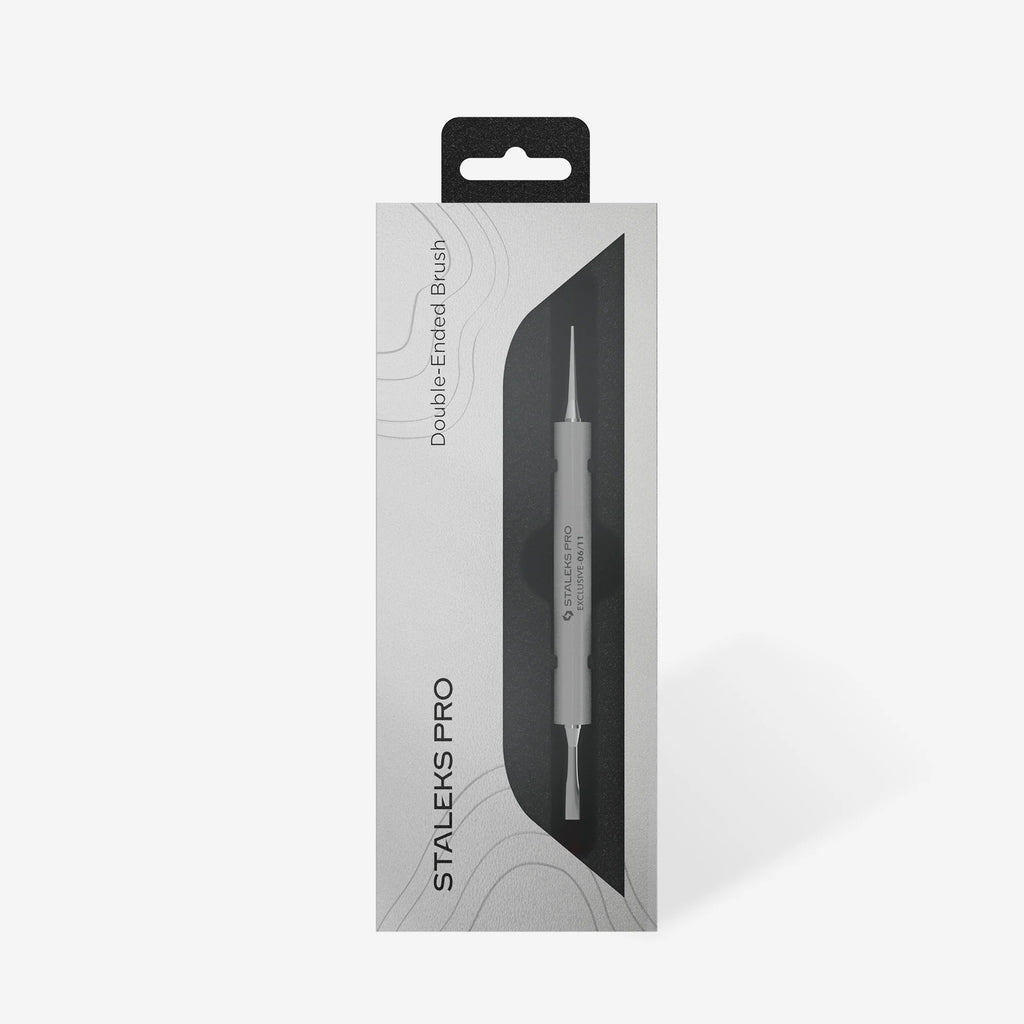 STALEKS  Pincel de doble punta Exclusive blanco para gel 11 mm / alargado 12 mm