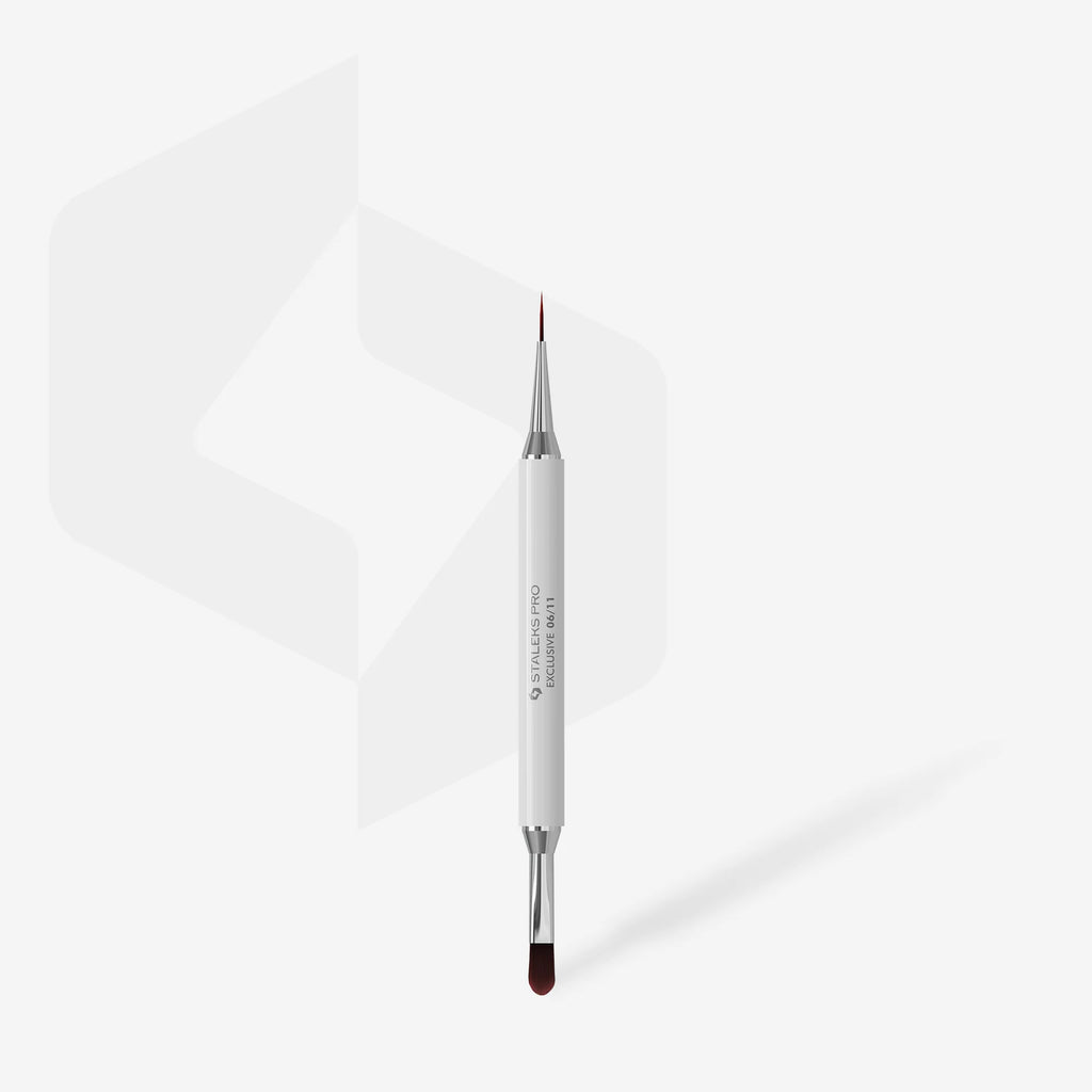 STALEKS  Pincel de doble punta Exclusive blanco para gel 11 mm / alargado 12 mm