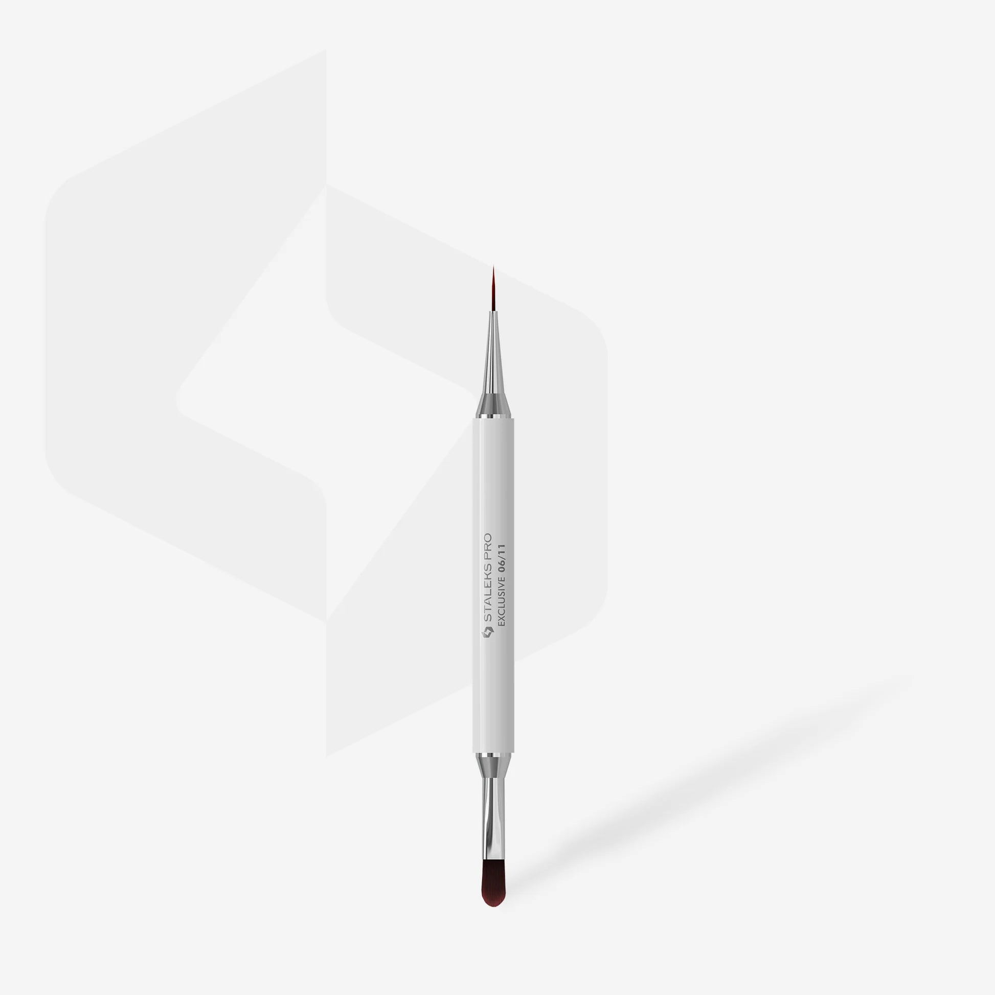 STALEKS  Pincel de doble punta Exclusive blanco para gel 11 mm / alargado 12 mm