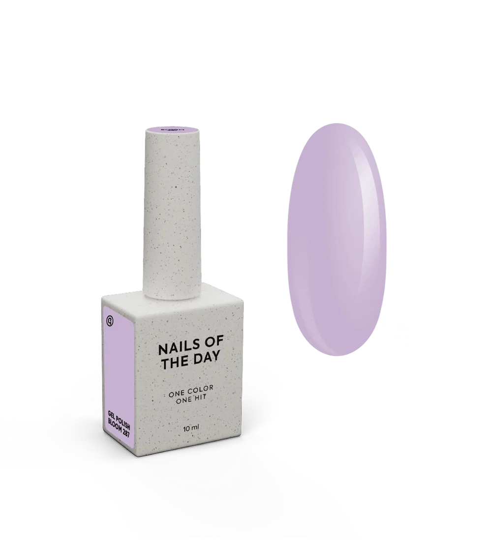 NAILSOFTHEDAY Gel polish Bloom 287 — delicado tono lila con cobertura total en una sola capa, 10 ml.