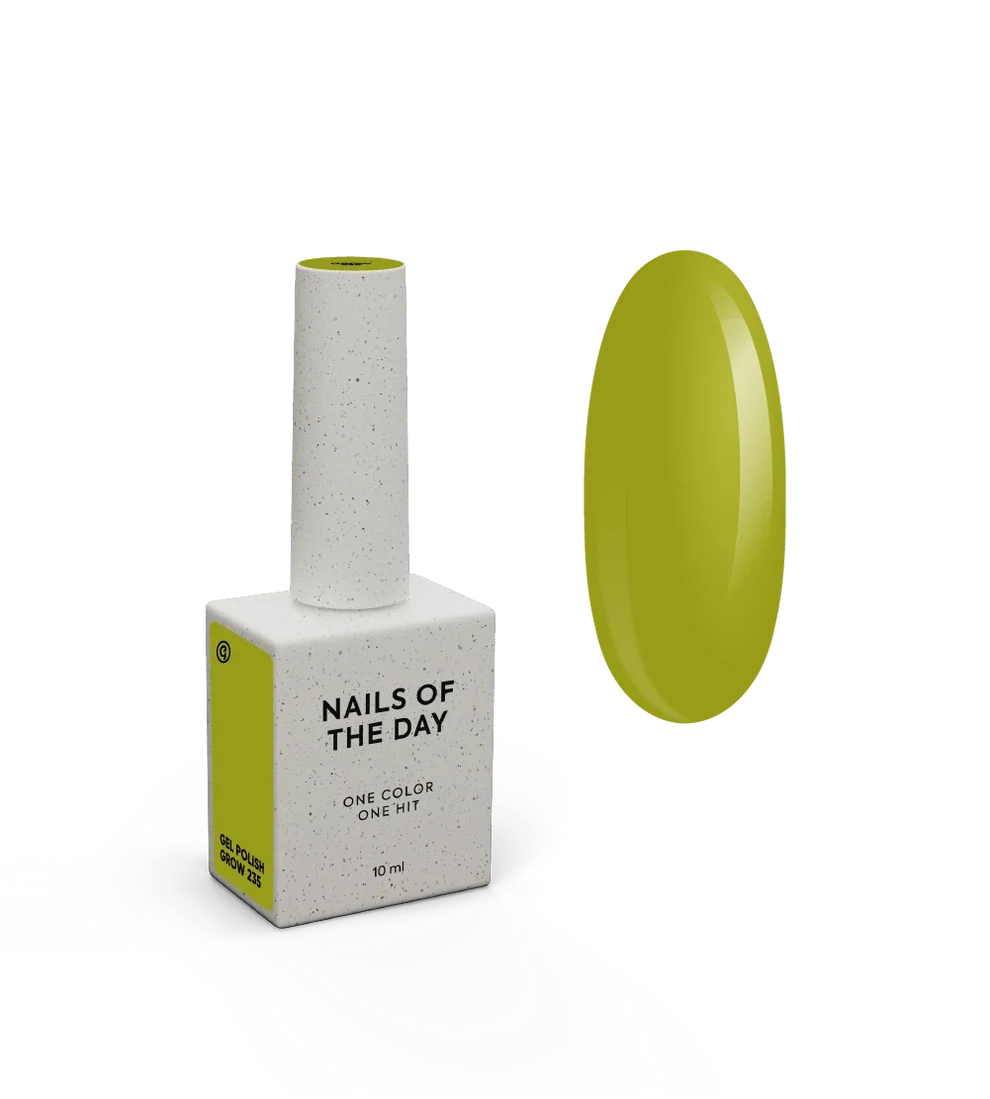 NAILSOFTHEDAY Gel polish Grow 235 — tono verde con cobertura total en una sola capa, 10 ml.