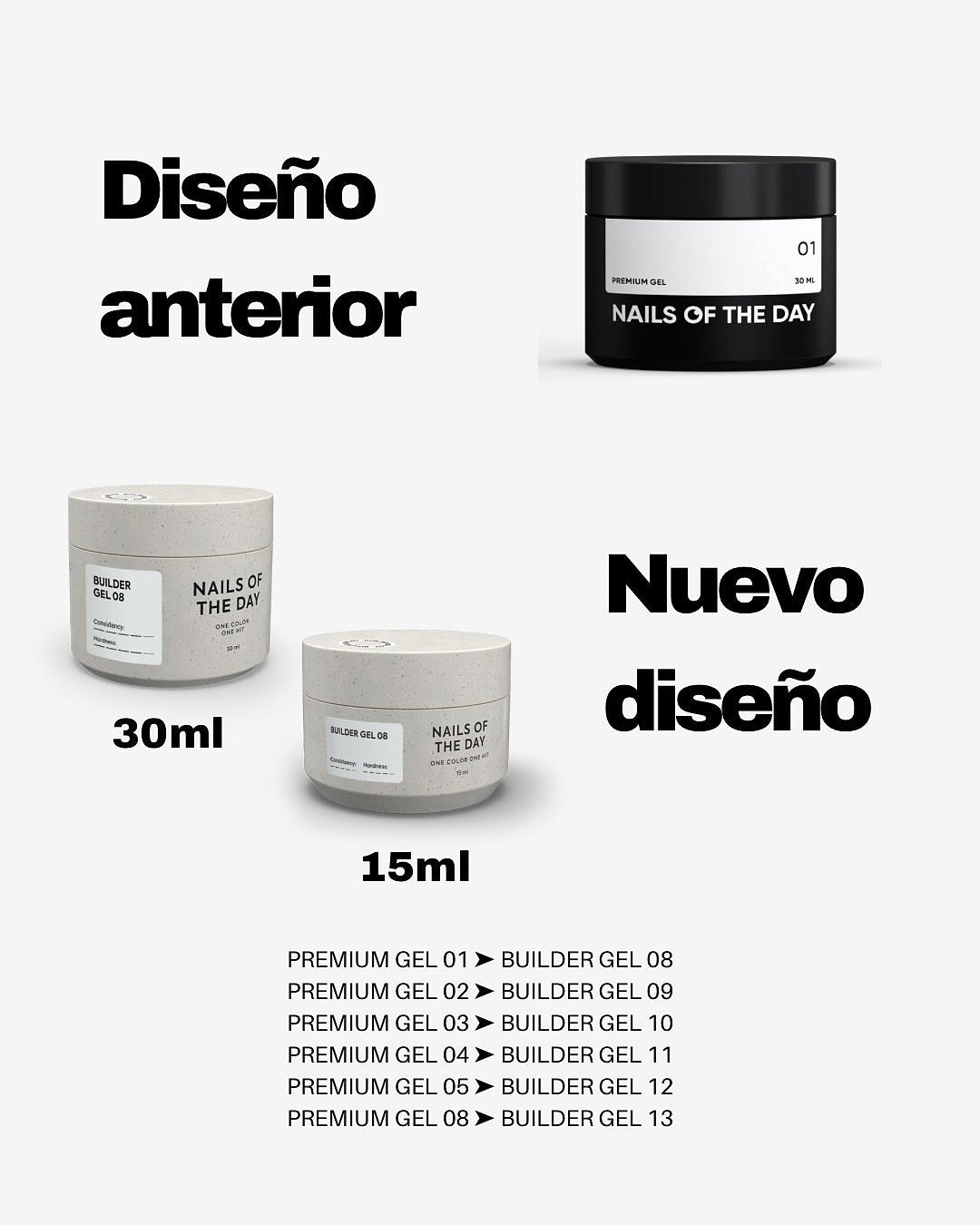 NAILSOFTHEDAY Builder Gel 13 — gel caramelo oscuro para extensiones de uñas, 15 ml