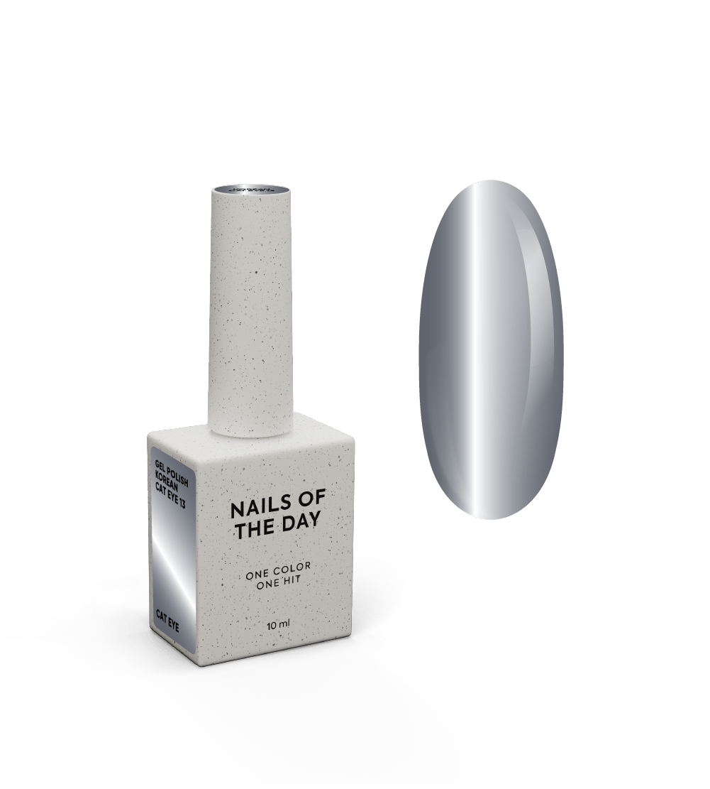 NAILSOFTHEDAY Korean cat eye 13 – gel efecto ojo de gato en tono gris oscuro, 10 ml