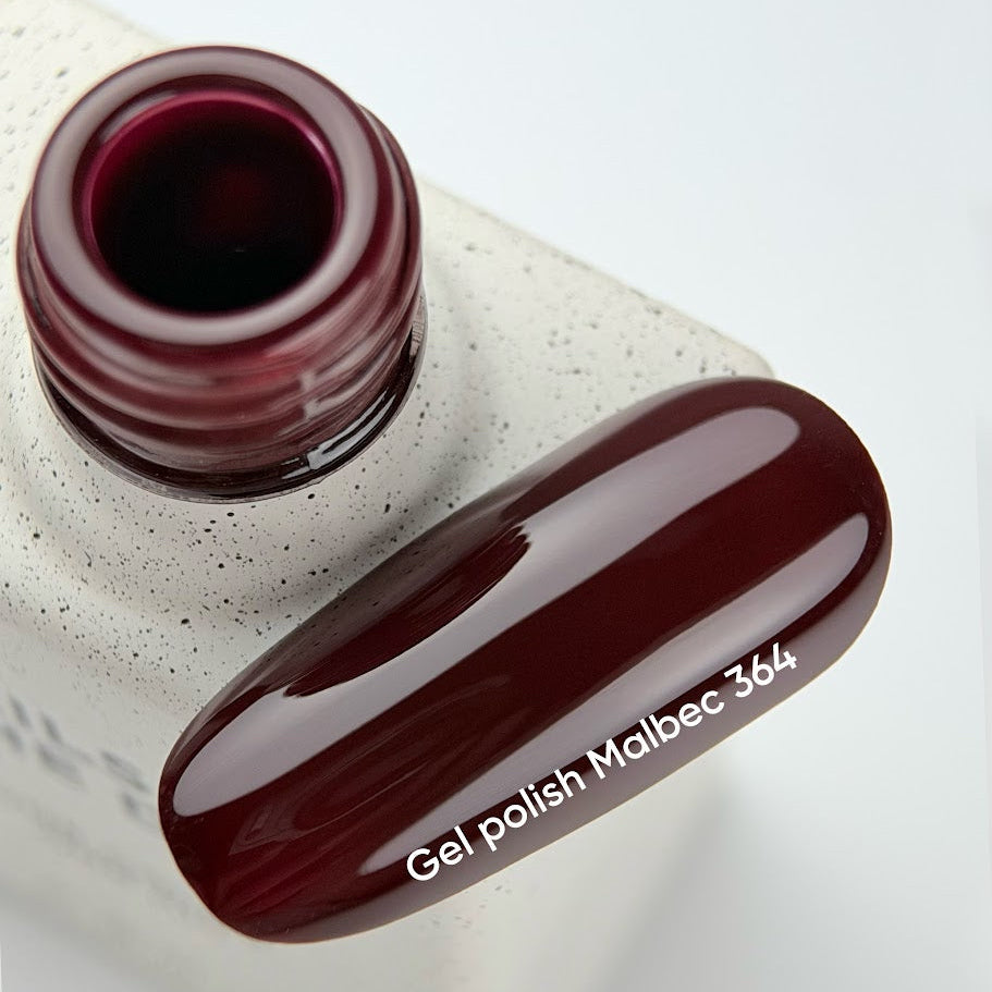 NAILSOFTHEDAY Gel Polish Malbec 364 – esmalte semipermanente burdeos oscuro y profundo, con cobertura en una sola capa, 10 ml