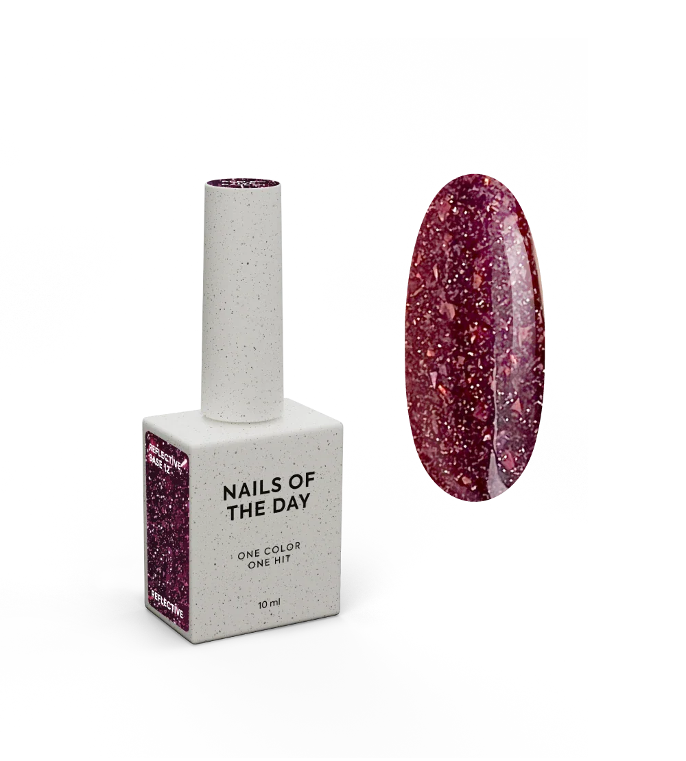 NAILSOFTHENIGHT Reflective base 12 — base reflectante de camuflaje con brillo, 10 ml