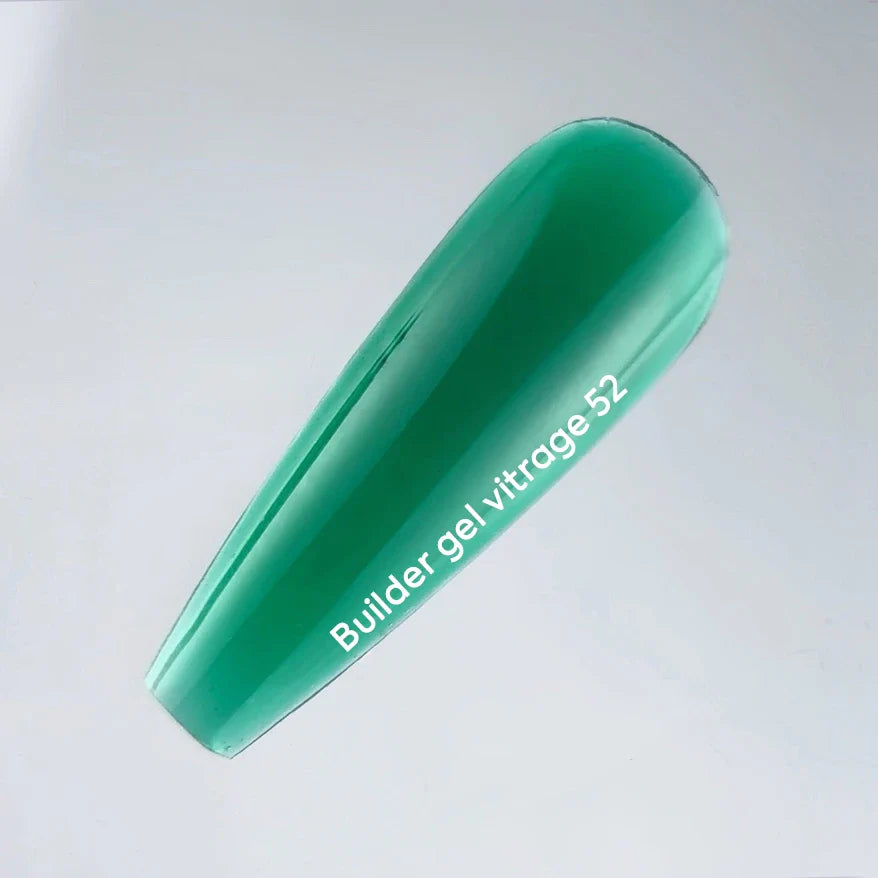 NAILSOFTHEDAY Builder gel 52 Vitrage — gel constructor vitral verde para extensión de uñas, 15 ml