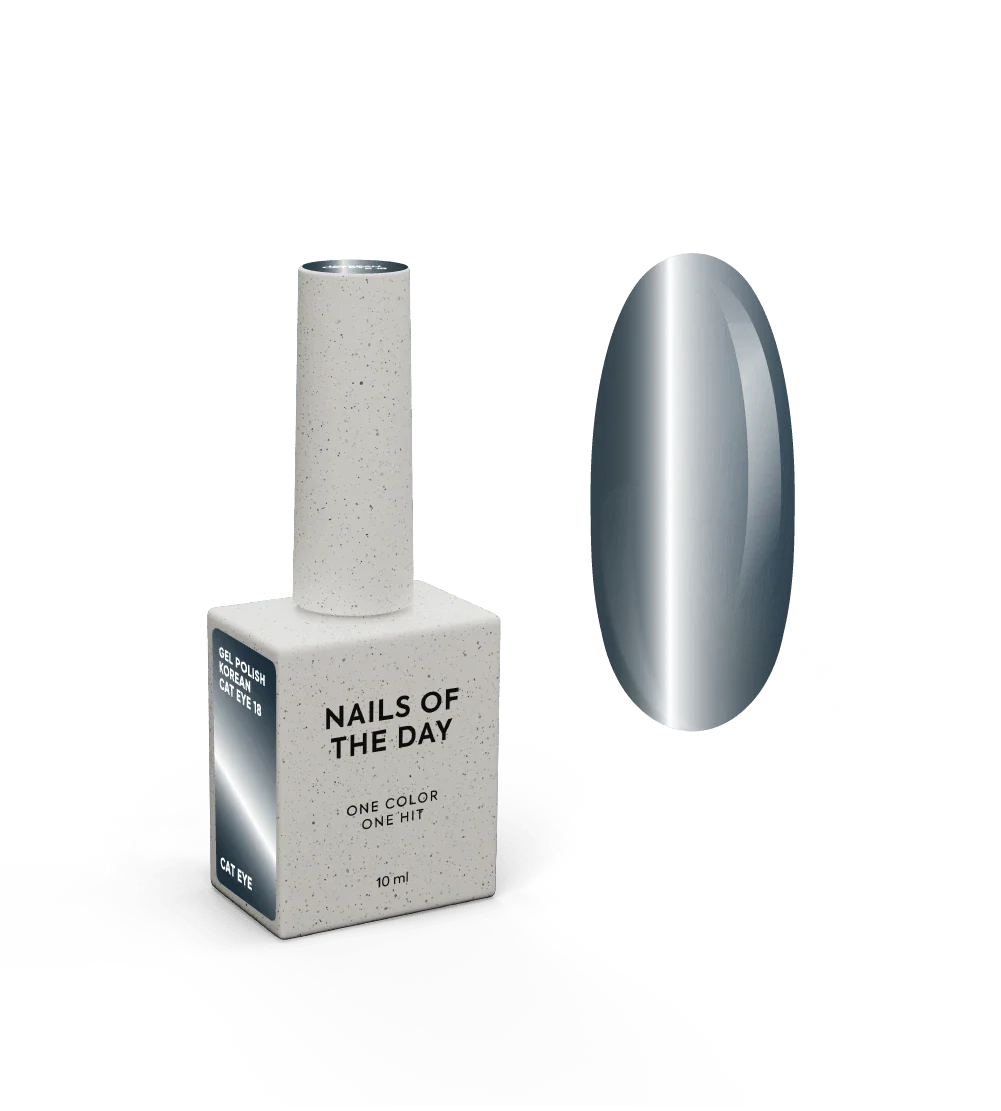 NAILSOFTHEDAY Korean Cat Eye 18 – esmalte semipermanente  efecto ojo de gato azul oscuro, 10 ml.