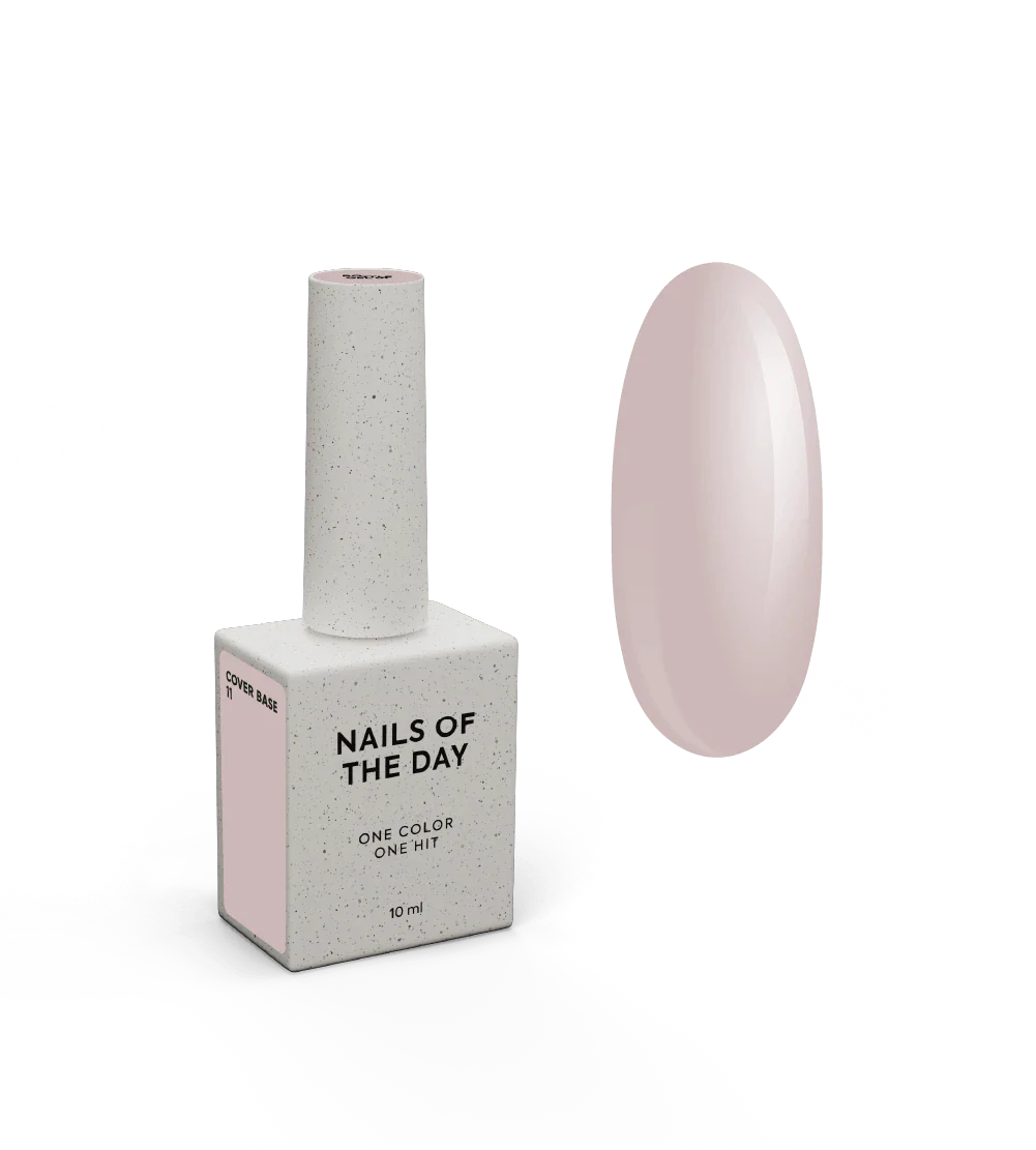Nailsoftheday Cover base NEW Formula 11 — base camuflaje semitransparente en tono nude suave para uñas, 10 ml