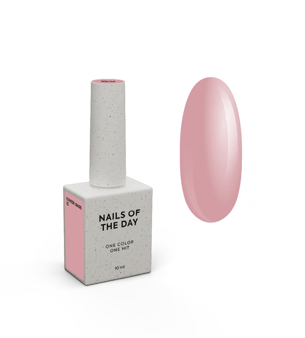 Nailsoftheday Cover base NEW Formula 13 — base camuflaje en tono rosa nude para uñas, 10 ml