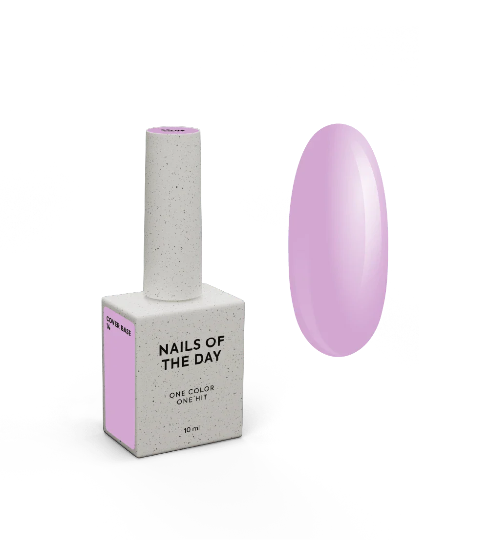 Nailsoftheday Cover base NEW Formula 14 —  base camuflaje en tono lila para uñas, 10 ml