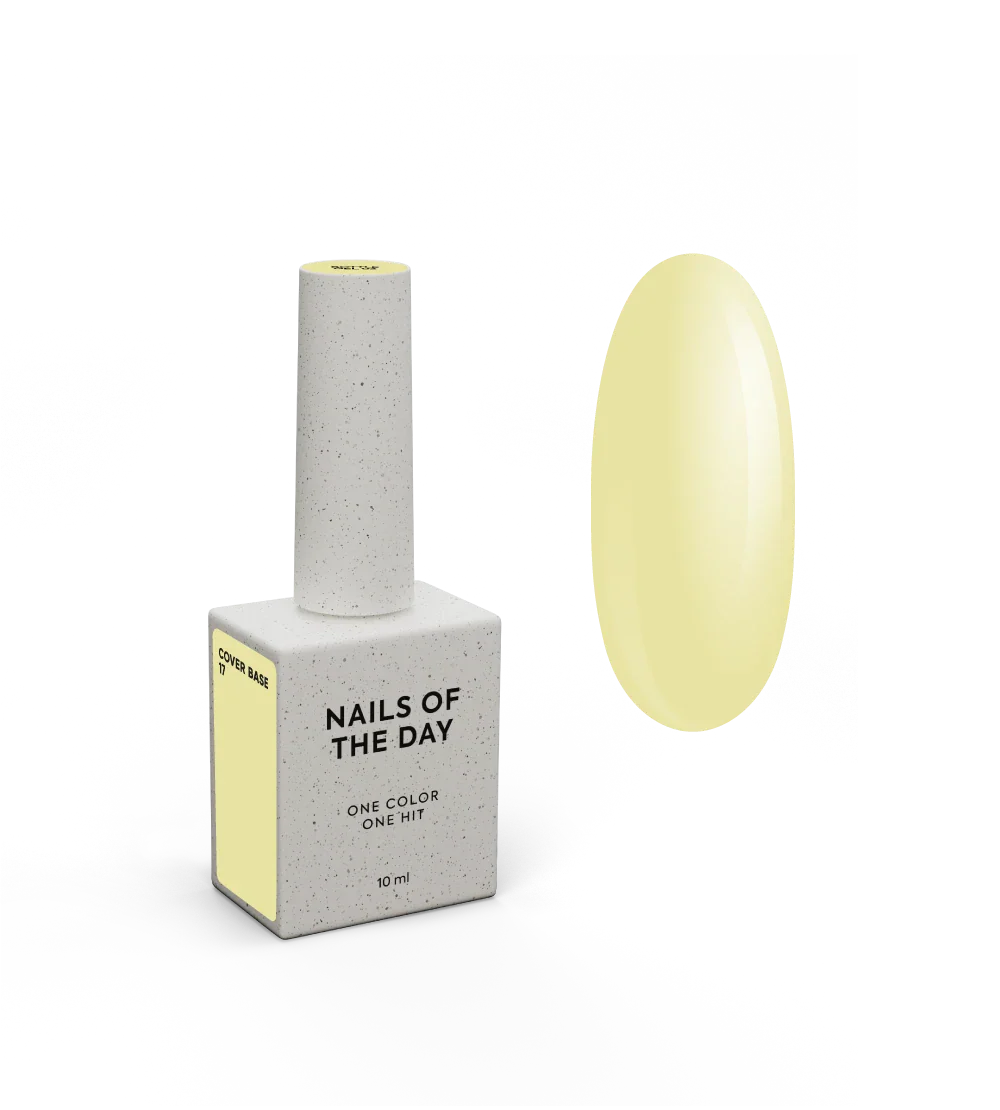 Nailsoftheday Cover base NEW Formula 17  - base camuflaje de color suave limón, para uñas, 10 ml