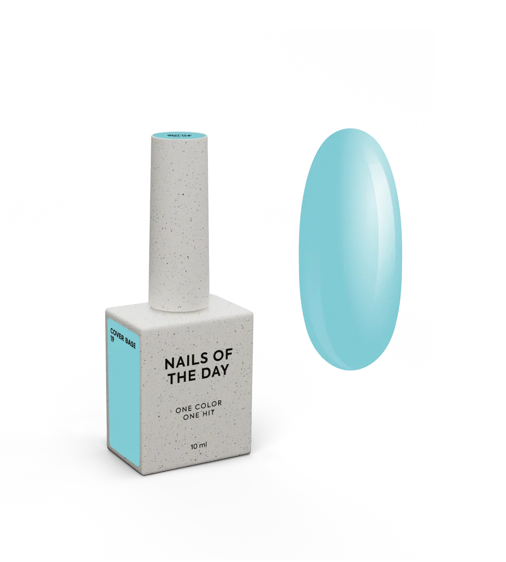 Nailsoftheday Cover base NEW Formula 19 - base camuflaje de color azul suave, 10 ml