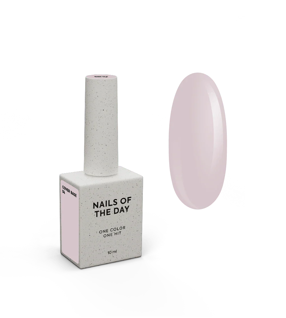 Nailsoftheday Cover base NEW Formula 04: base translúcida de color rosa polvo para uñas, 10 ml
