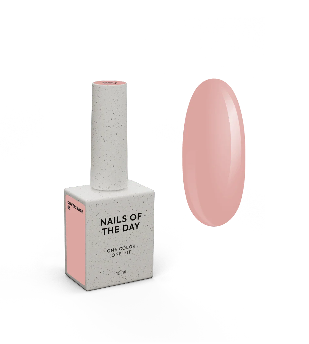 Nailsoftheday Cover base NEW Formula 06: base de camuflaje color melocotón nude para uñas, 10 ml