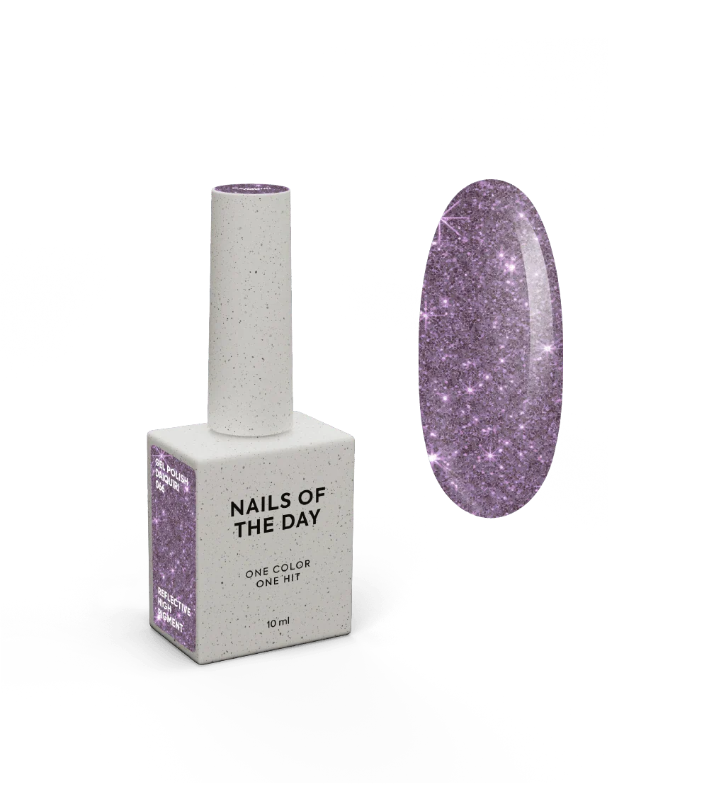 NAILSOFTHENIGHT Daiquiri gel polish — esmalte semipermanente lila reflectante para uñas, 10 ml