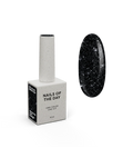 NAILSOFTHENIGHT Deniels gel polish — esmalte en gel negro pigmentado con shimmer plateado reflectante para uñas, 10 ml