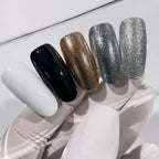 BIBLIOTEKA, Line Paint Micro Silver Wipe – Gel paint plateado micro shimmer para líneas, con capa de dispersión, 5 ml