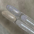 NAILSOFTHENIGHT Reflective top Shimmer: un top reflectante sin capa pegajosa para uñas (brillo dorado), 10 ml