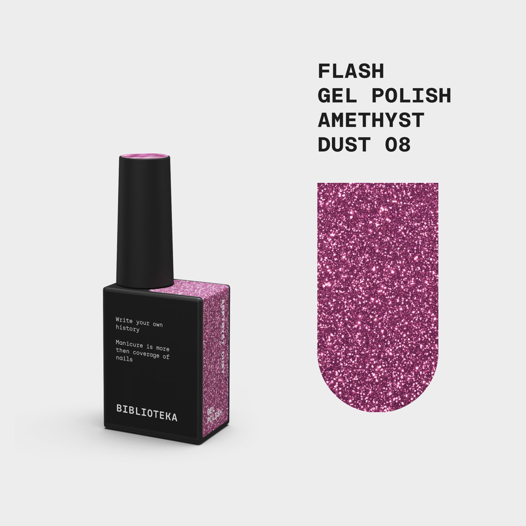 BIBLIOTEKA Esmalte reflectante Nº 08 Amethyst Dust – Violeta, 10 ml