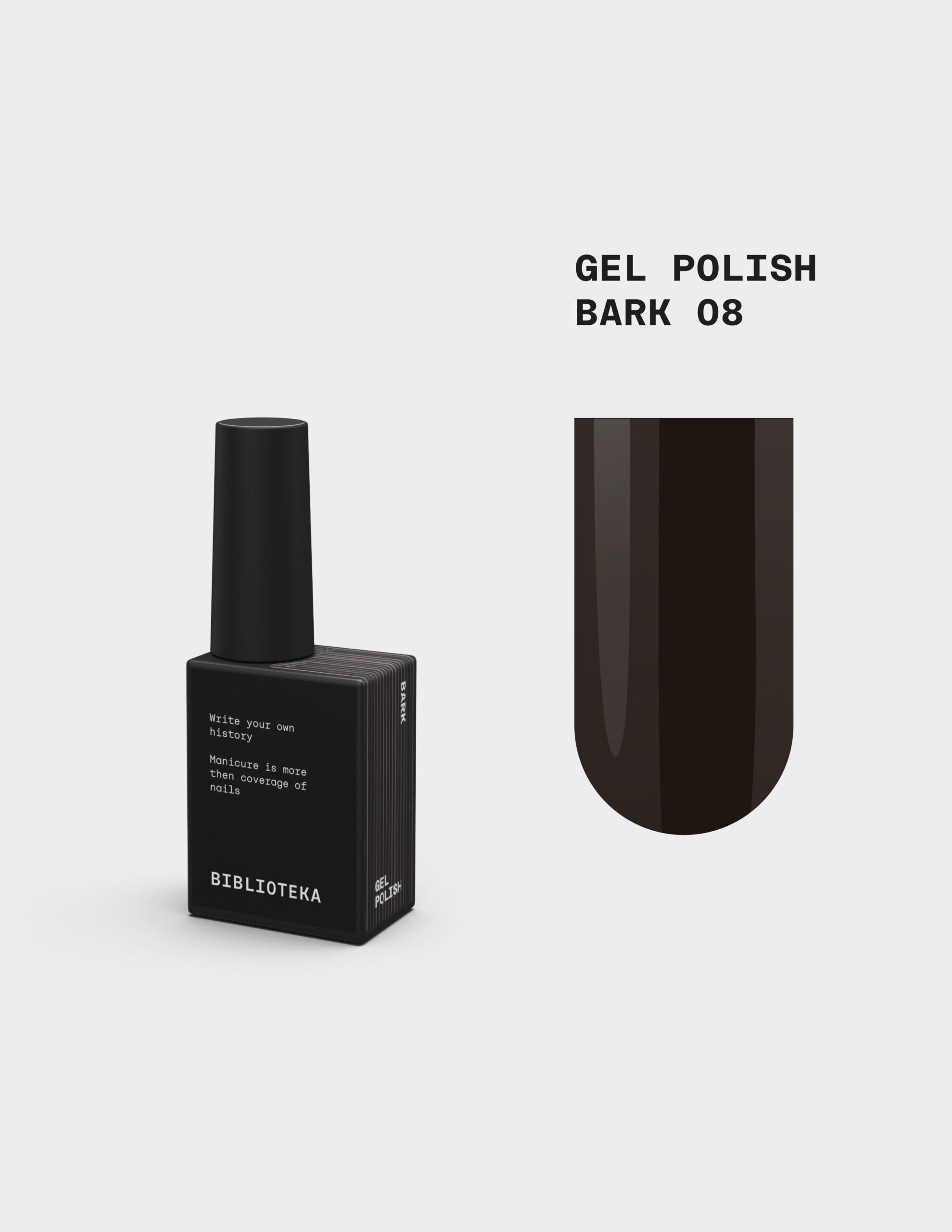 BIBLIOTEKA Esmalte Nº 08 Bark — Marrón, 10 ml