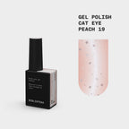 BIBLIOTEKA Esmalte semipermanente efecto ojo de gato Nº 19 Peach – nude melocotón delicado, 10 ml