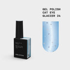 BIBLIOTEKA Esmalte semipermanente efecto ojo de gato Nº 24 Glacier – azul frío, 10 ml