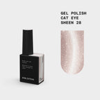 BIBLIOTEKA Esmalte semipermanente efecto ojo de gato Nº 28 Sheen – beige claro cálido, 10 ml