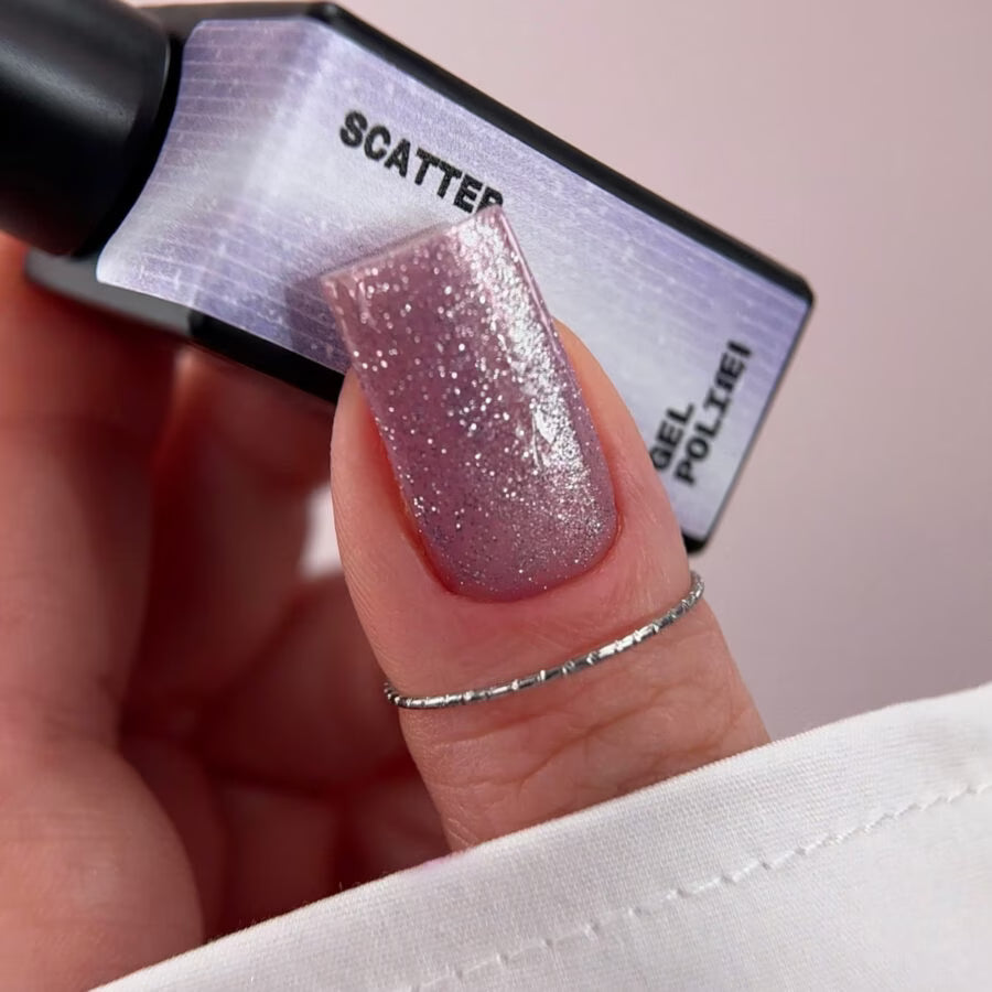 BIBLIOTEKA Esmalte semipermanente efecto ojo de gato Nº 31 Scatter – lila claro, 10 ml