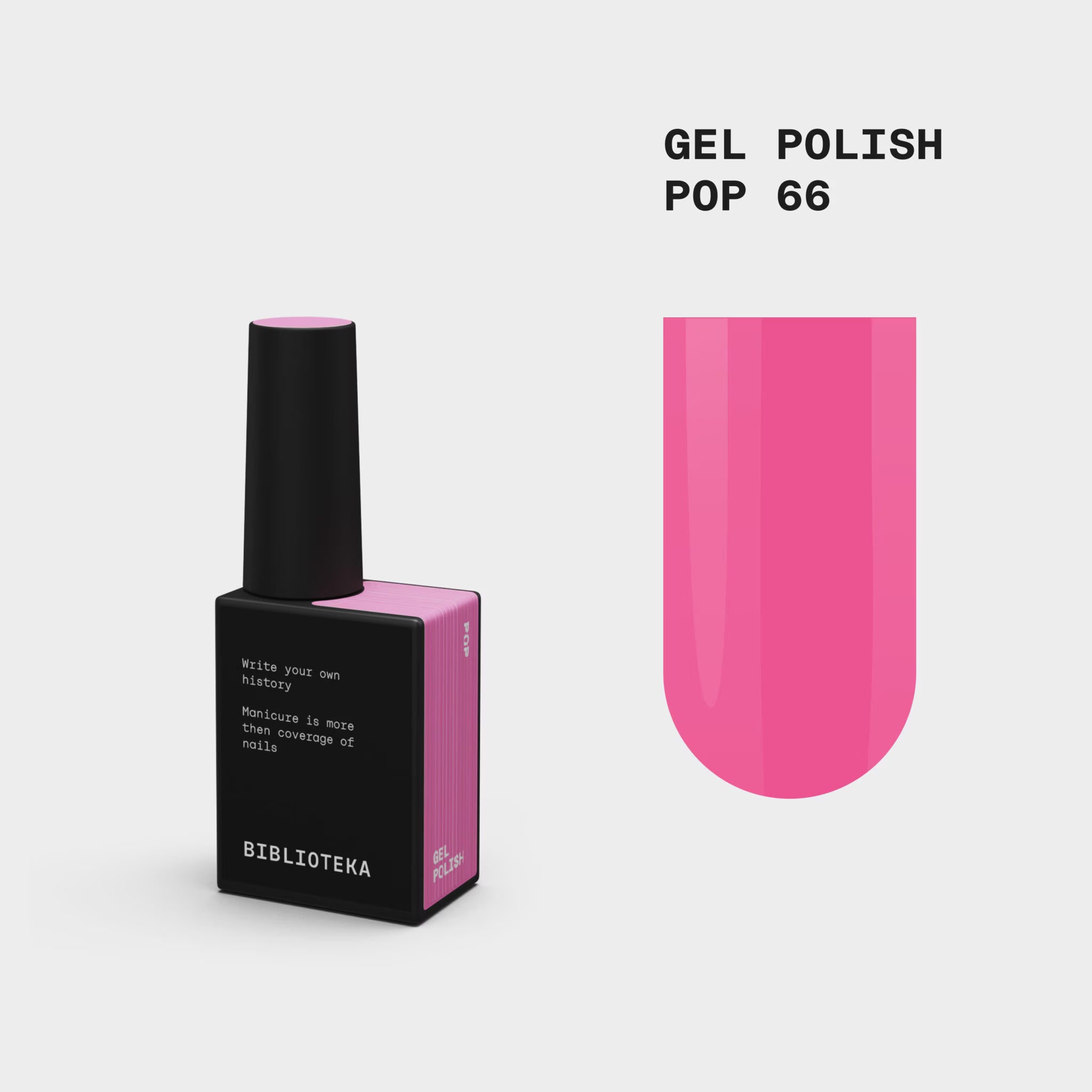 BIBLIOTEKA Esmalte Semipermanente Nº 66 Fever — fucsia intenso, 10 ml.