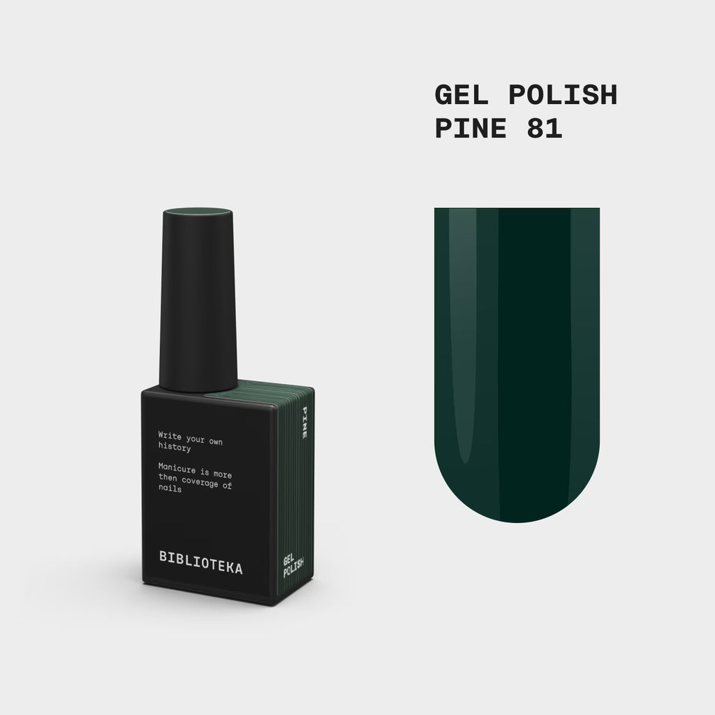 BIBLIOTEKA GEL POLISH Nº 81 PINE – VERDE PINO OSCURO, 10 ML