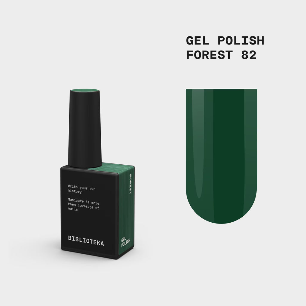 BIBLIOTEKA GEL POLISH Nº 82 FOREST – VERDE BOSQUE PROFUNDO, 10 ML