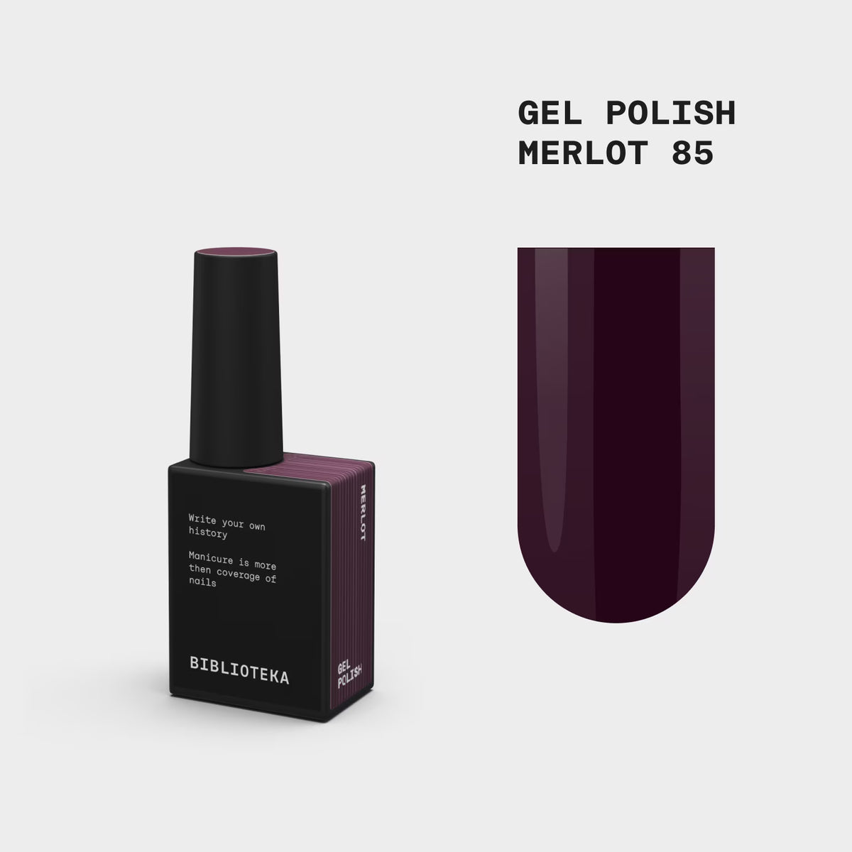 BIBLIOTEKA GEL POLISH Nº 85 MERLOT – BURDEOS OSCURO PROFUNDO, 10 ML